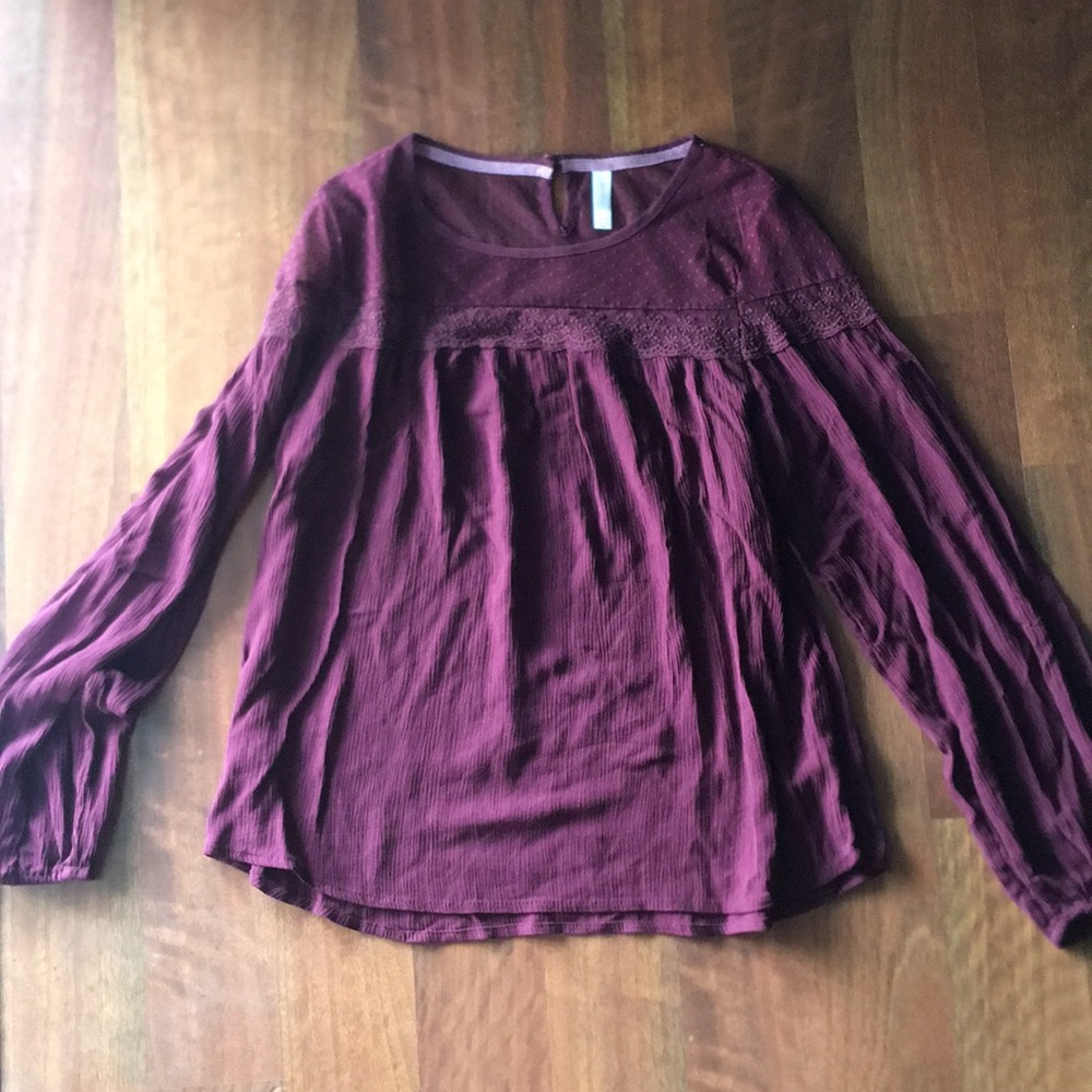 Maroon detailed long sleeve